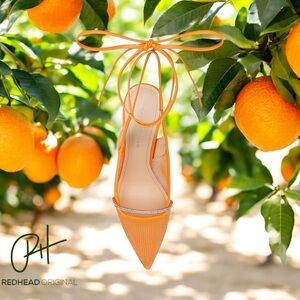 Women's Orange Pointed-Toe Heels Dee Ocleppo size 40/10 The Brenda- SOLD out